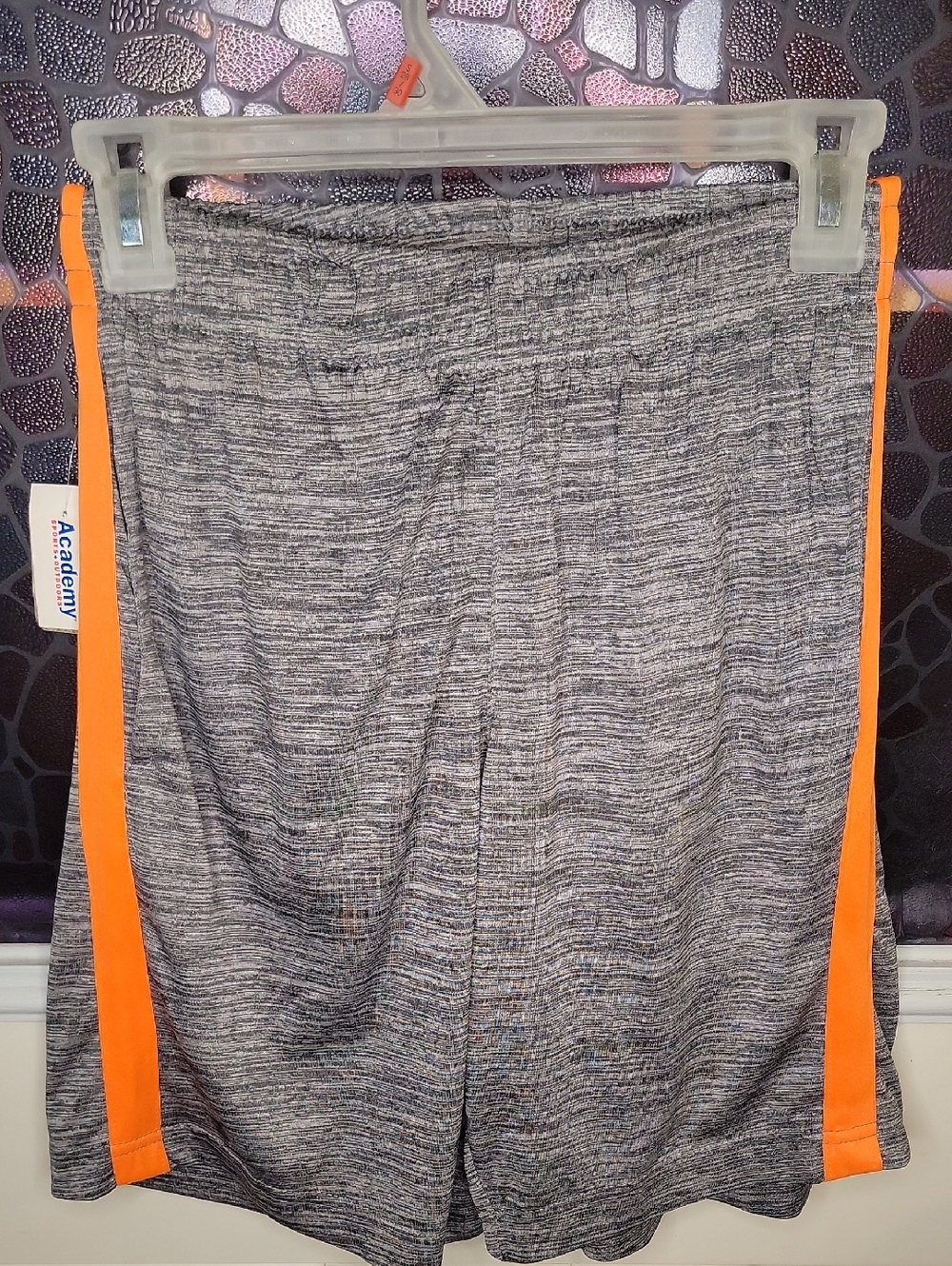 Spalding Grey Athletic Top with Black Logo and Orange Accent